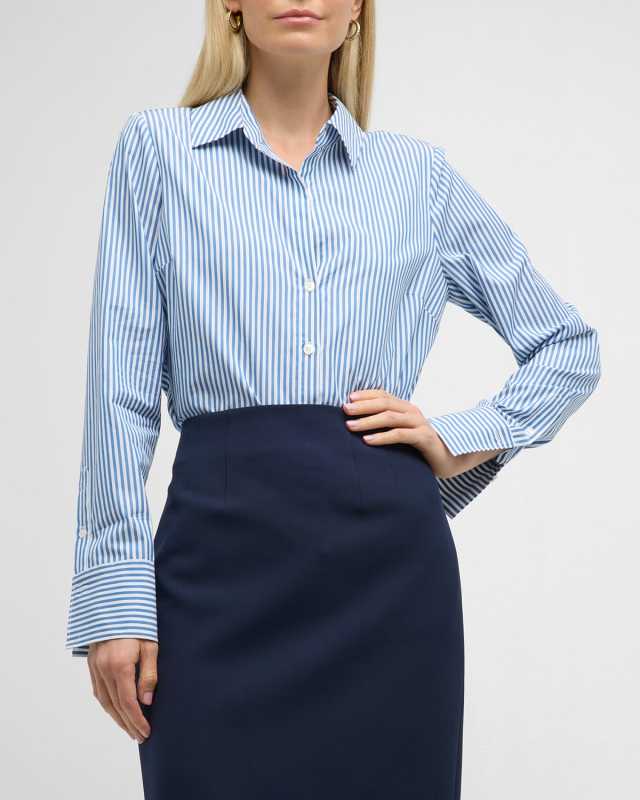 Amelia Striped Button-Front Shirt