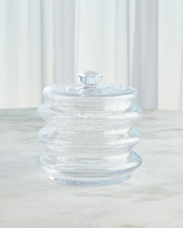 Clear Seeded Wave Canister, Small
