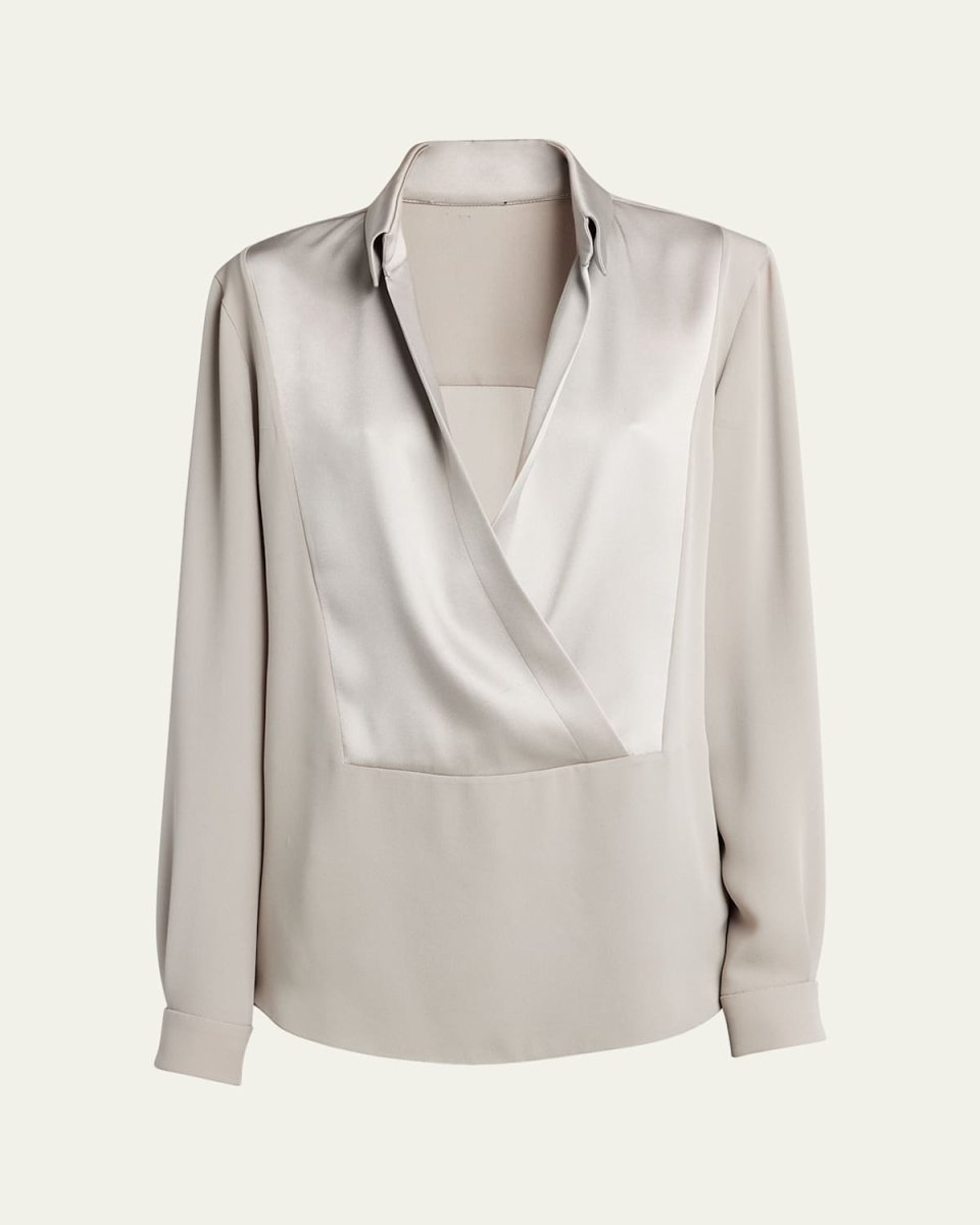 Silk Georgette Wrap Blouse
