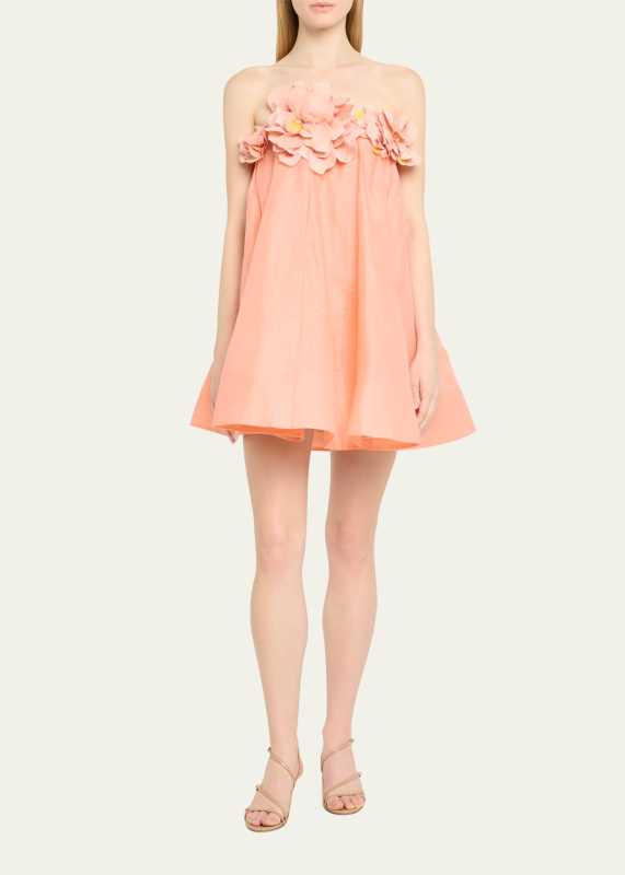 Zimmermann Natura Strapless Floral Mini Dress