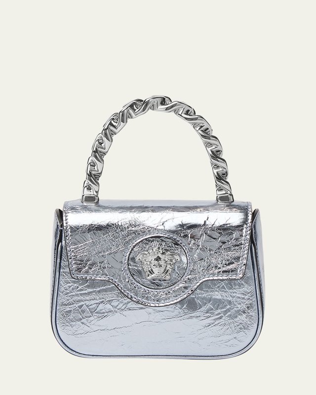 La Medusa Mini Metallic Top-Handle Bag