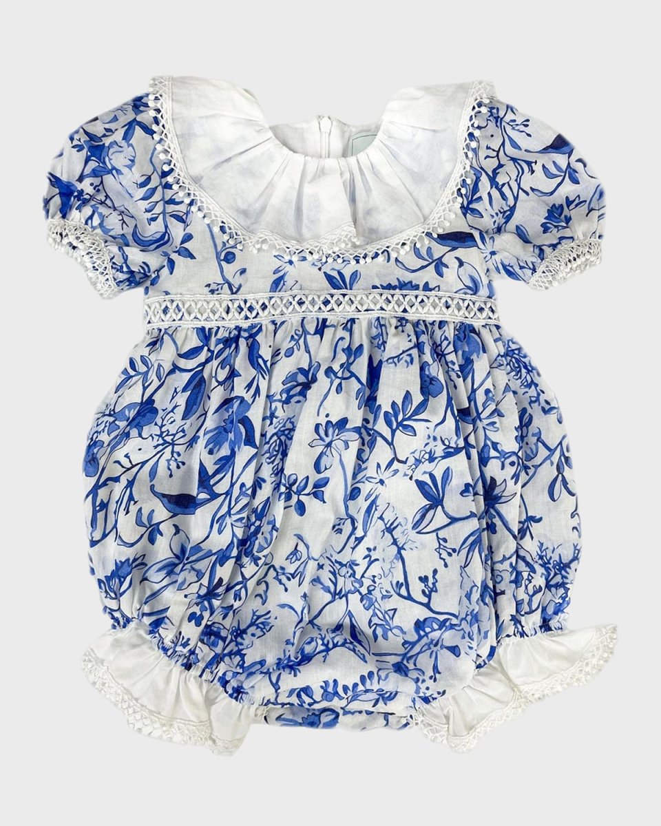 Girl's Jaylin Floral-Print Bubble Romper, Size 3M-4