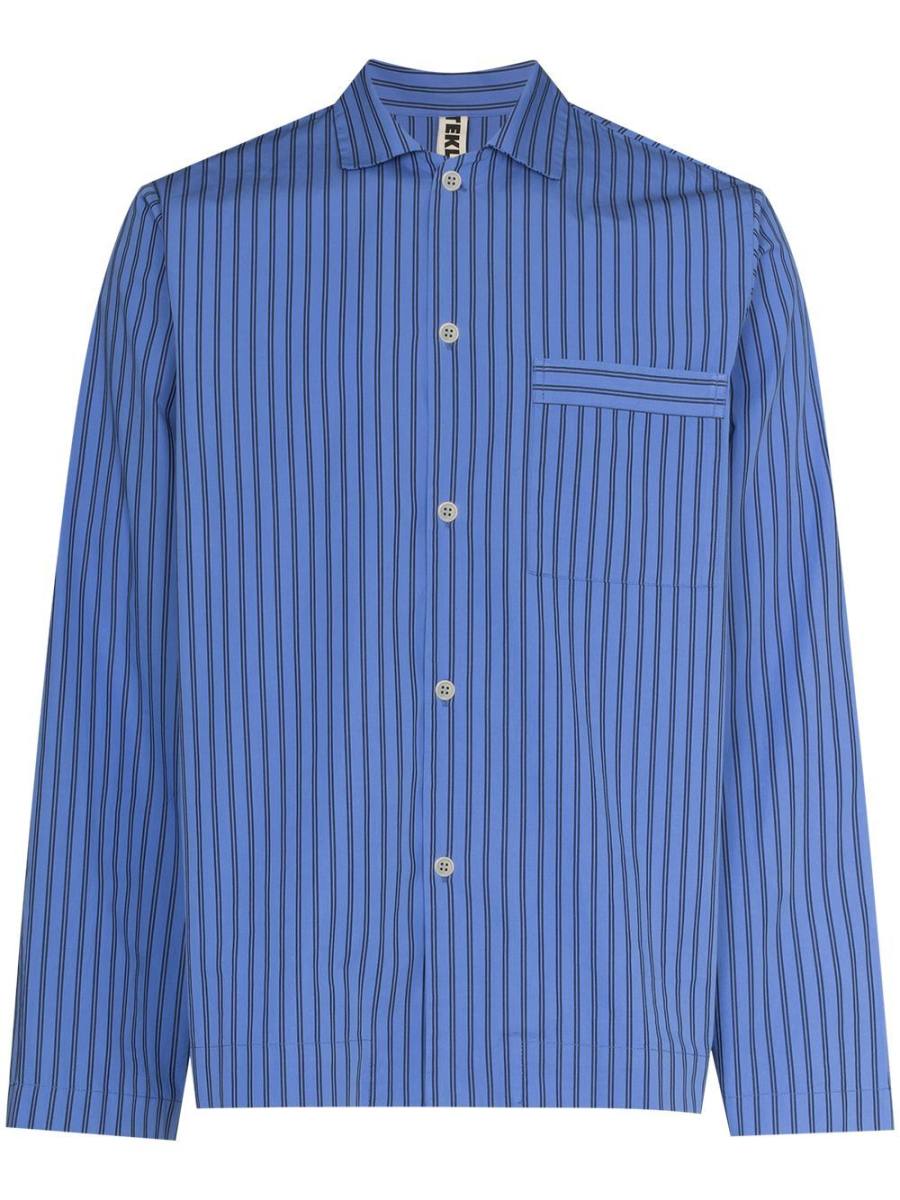 striped poplin pajama shirt