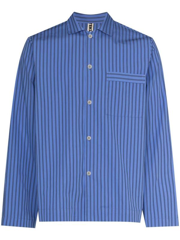striped poplin pajama shirt