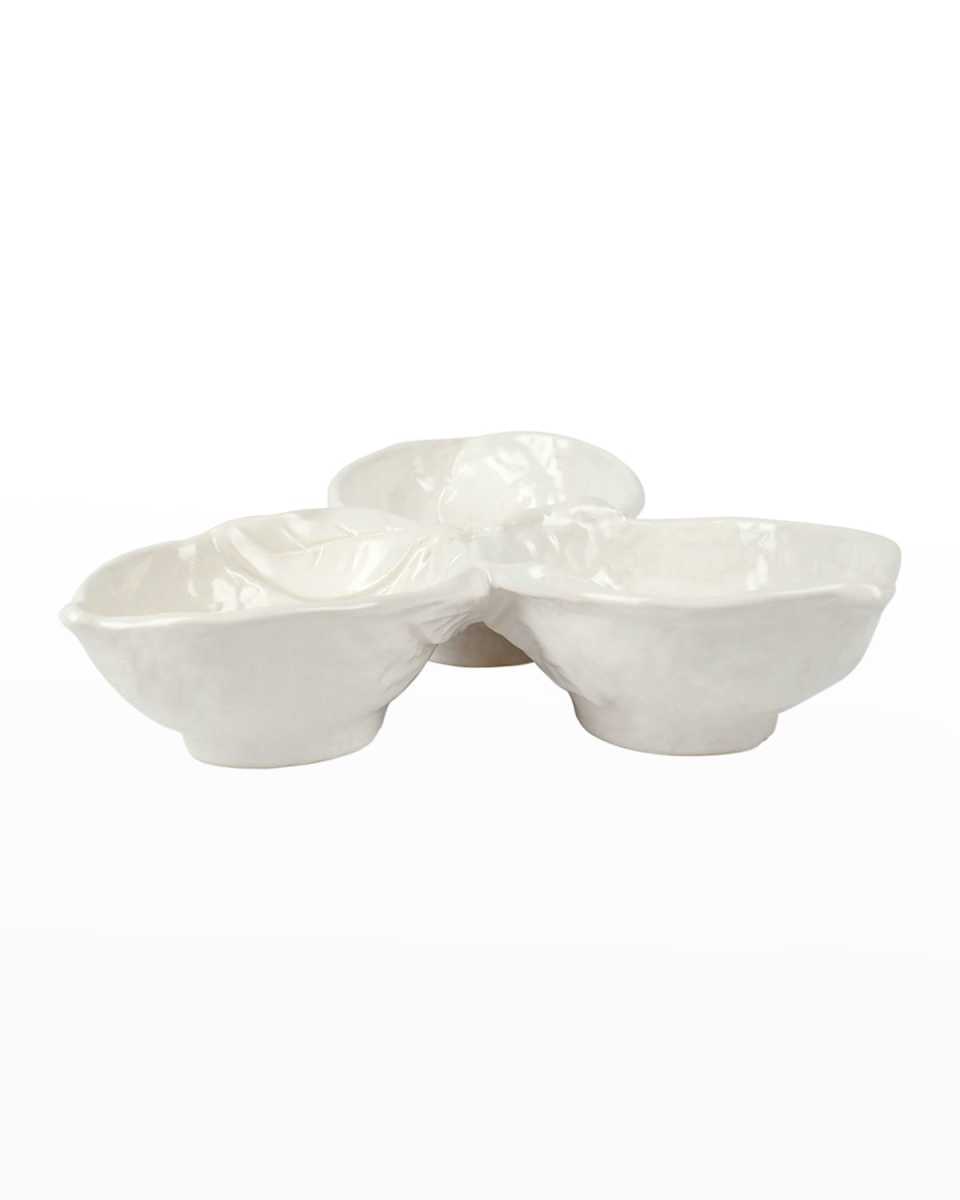 Limoni White Figural Lemon Three-Part Server