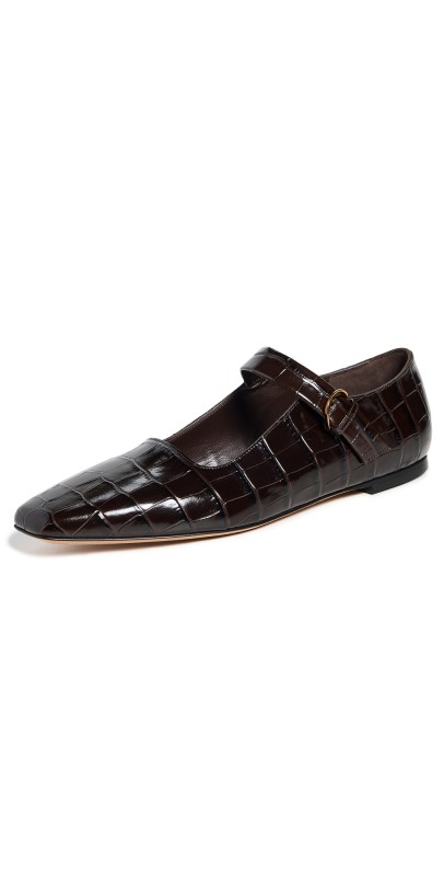 Emme Parsons Tramonto Mary Jane Flats Espresso Croc Print
