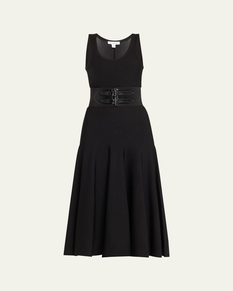 Long Belted Knit Dress