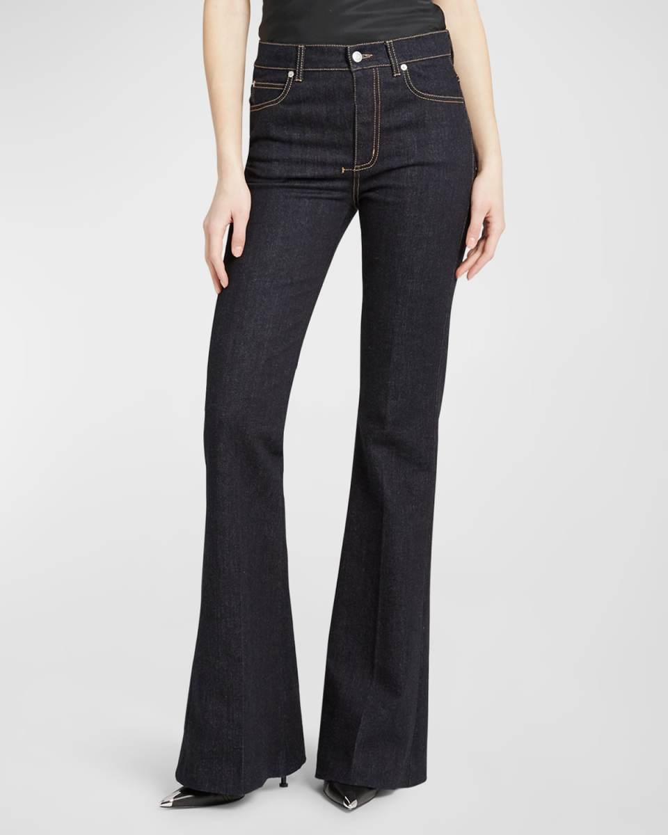 Flared Denim Trousers