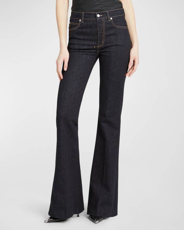 Flared Denim Trousers