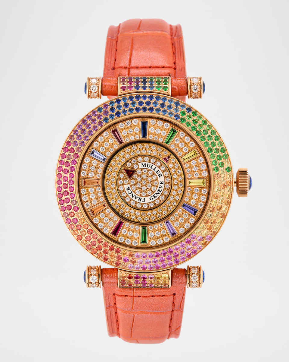 Four Seasons Double Mystery 18K Rose Gold 42mm Watch with Diamonds and Multi-Color Gemstones