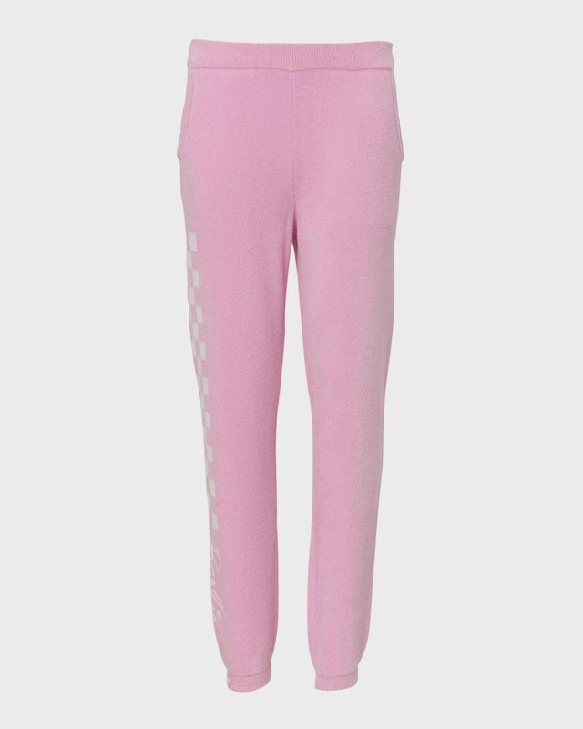 Girl's CozyChic Ultra Lite Youth Checkered Barbie Joggers, Size 6