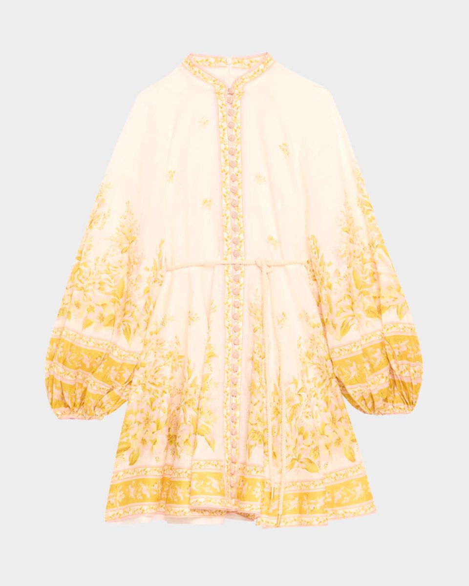 Golden Buttoned Mini Dress
