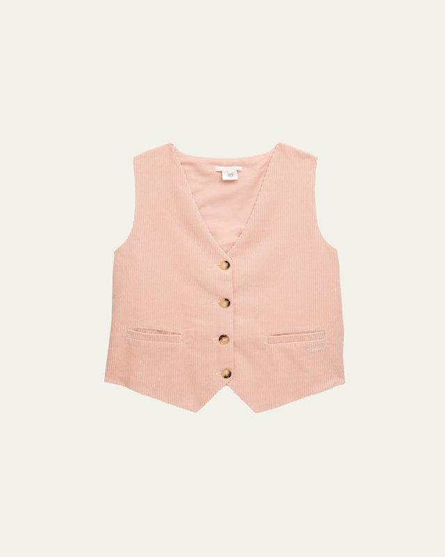 Girl's Ribbed Velvet Vest, Size 8-14