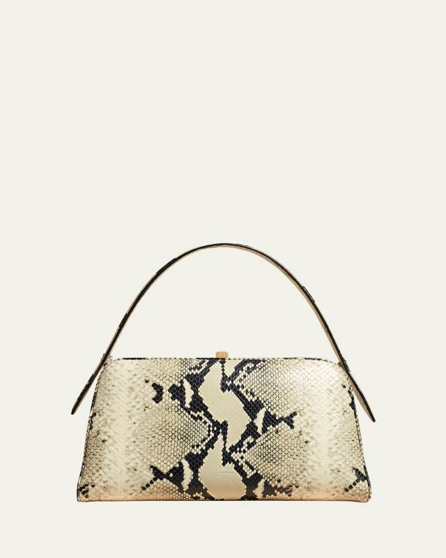 Cate Python-Embossed Leather Top-Handle Bag