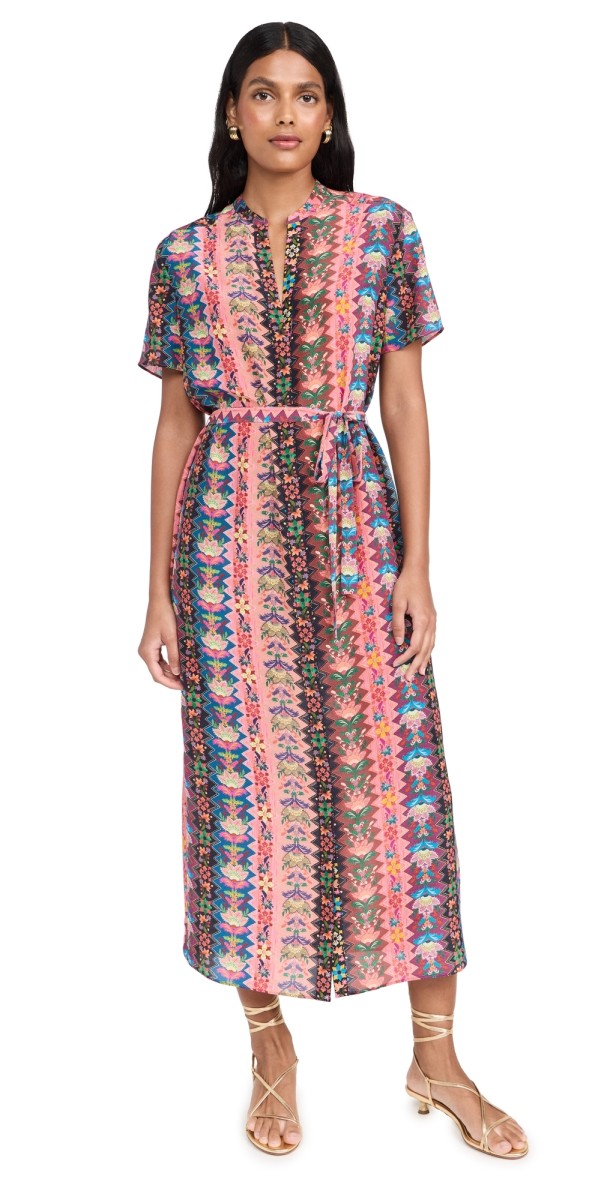 Saloni Vicki Dress Java Stripe Fuchsia