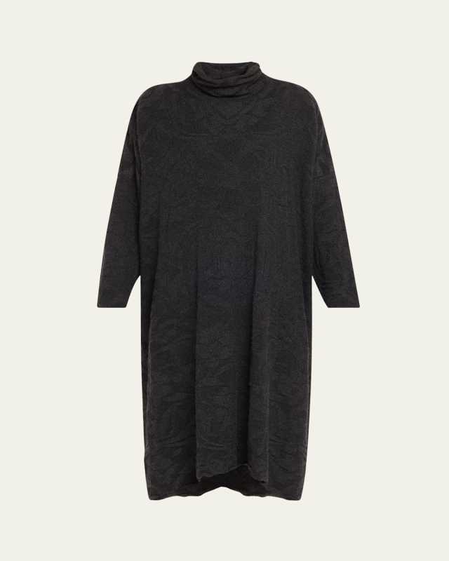 Floral Fine-Gauge Knit Cashmere Dress