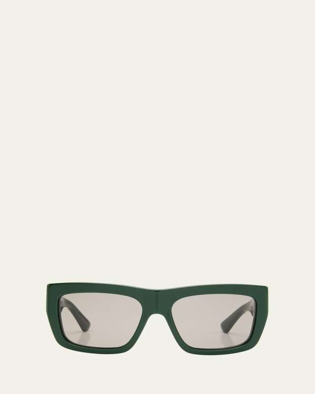 Acetate & Metal Rectangle Sunglasses