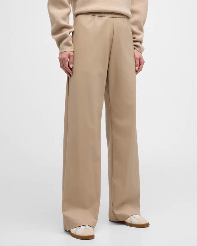 Soft Faux Leather Straight-Leg Pants