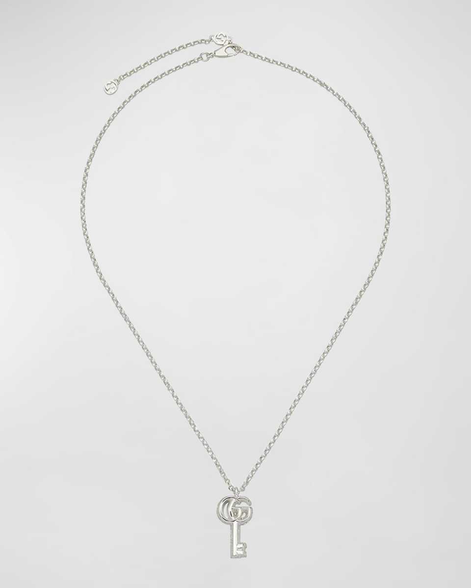 GG Marmont Sterling Silver Key Necklace