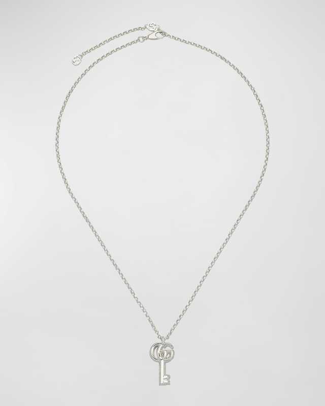 GG Marmont Sterling Silver Key Necklace