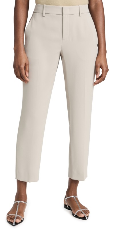 Vince Crepe Tailored Straight Leg Pants Sepia