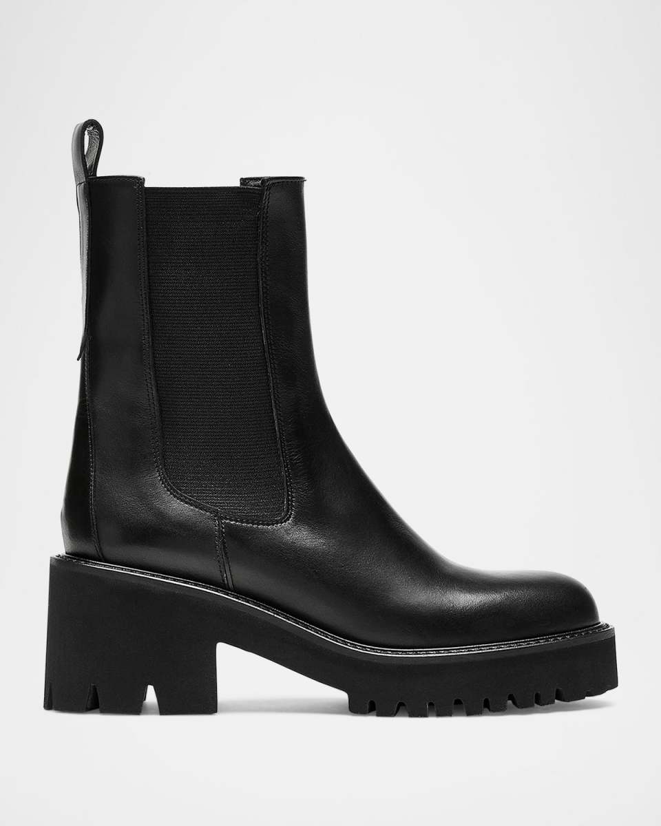 Teddy Leather Chelsea Ankle Booties