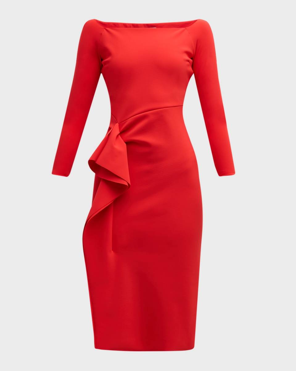 Ruffle Off-Shoulder Bodycon Dress