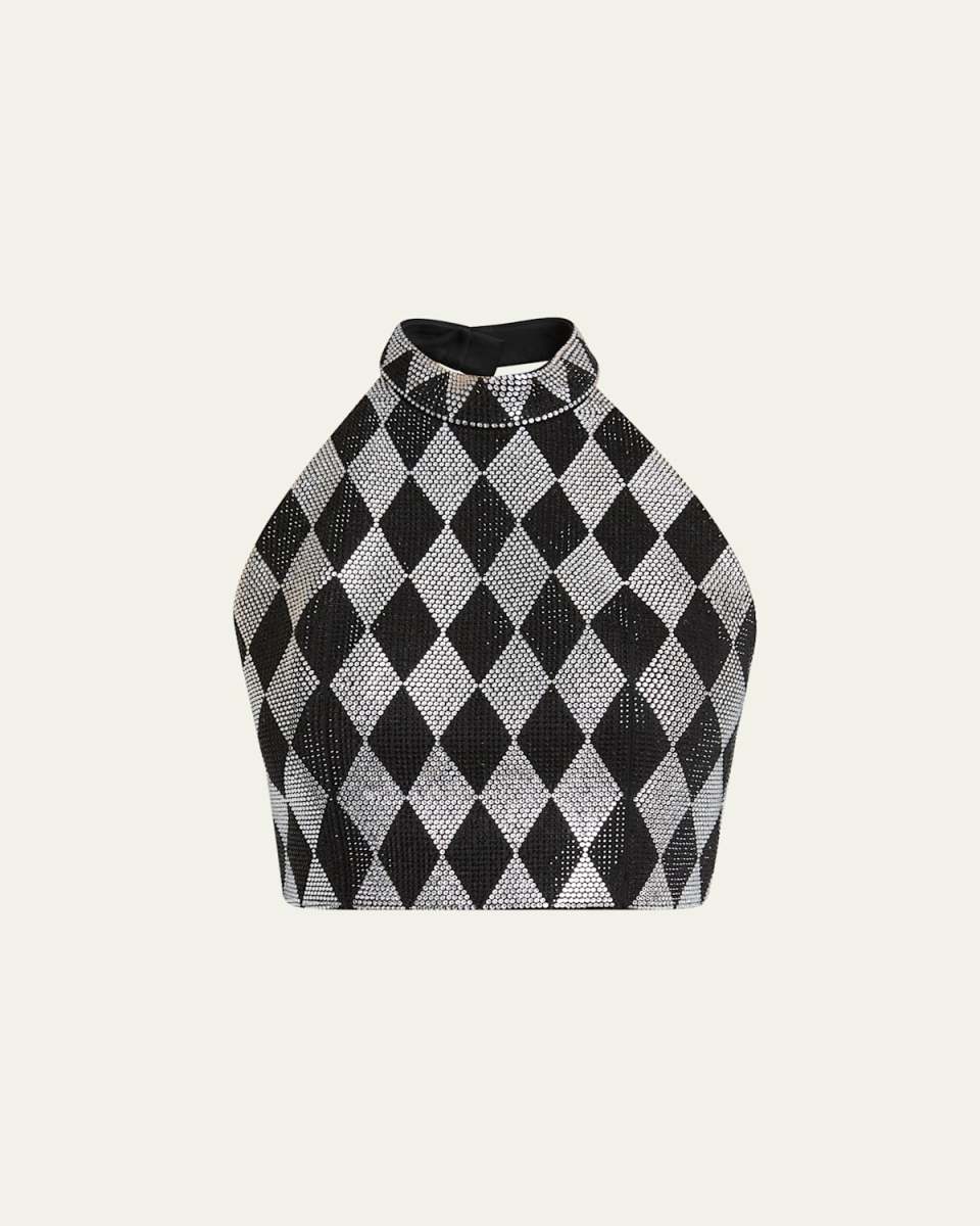 Diamond Print Crystal Embellished Top