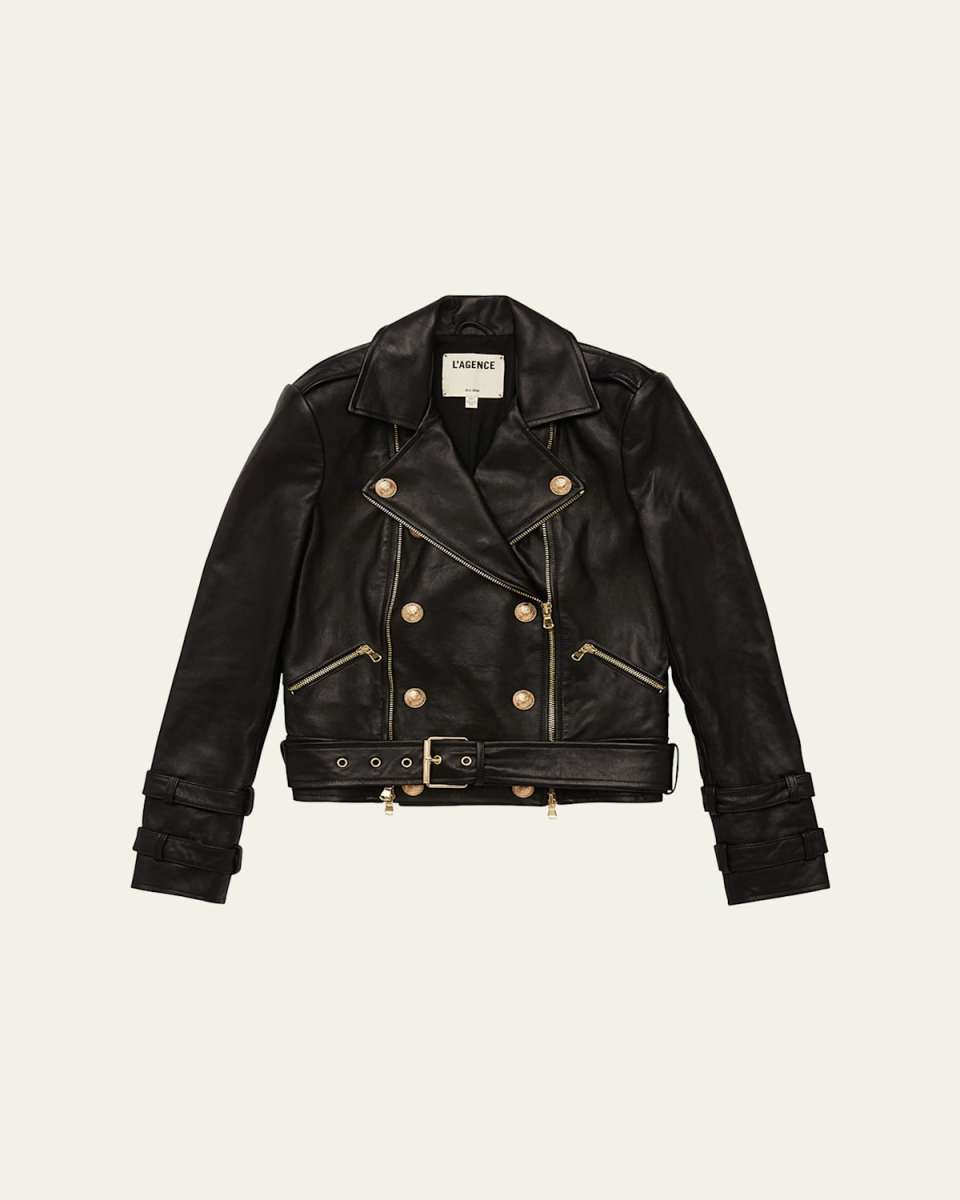Billie Belted Leather Jacket