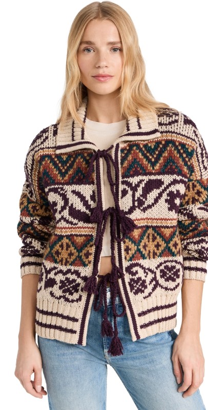MOTHER The Family Ties Cardigan Head Over Boots