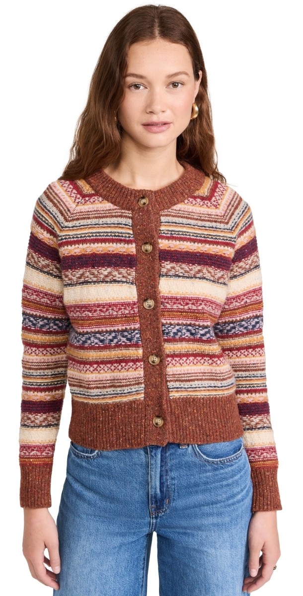 Faherty Marley Fair Isle Cardigan Orchard Fairisle