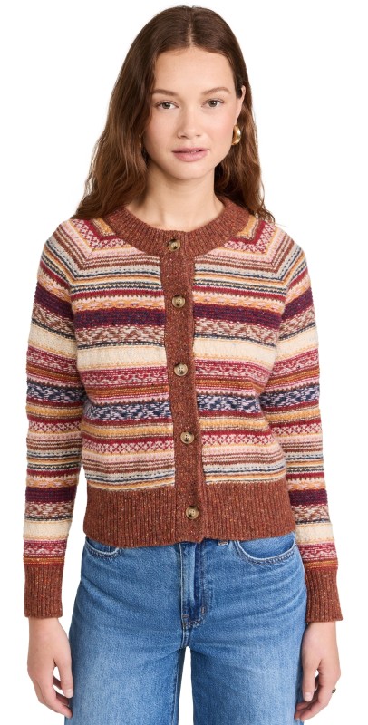 Faherty Marley Fair Isle Cardigan Orchard Fairisle