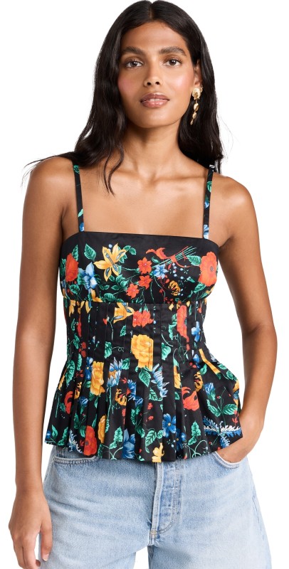 Cara Cara Delphine Top Flora Scarf Black