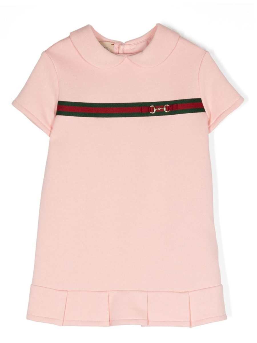 Web-trim cotton dress