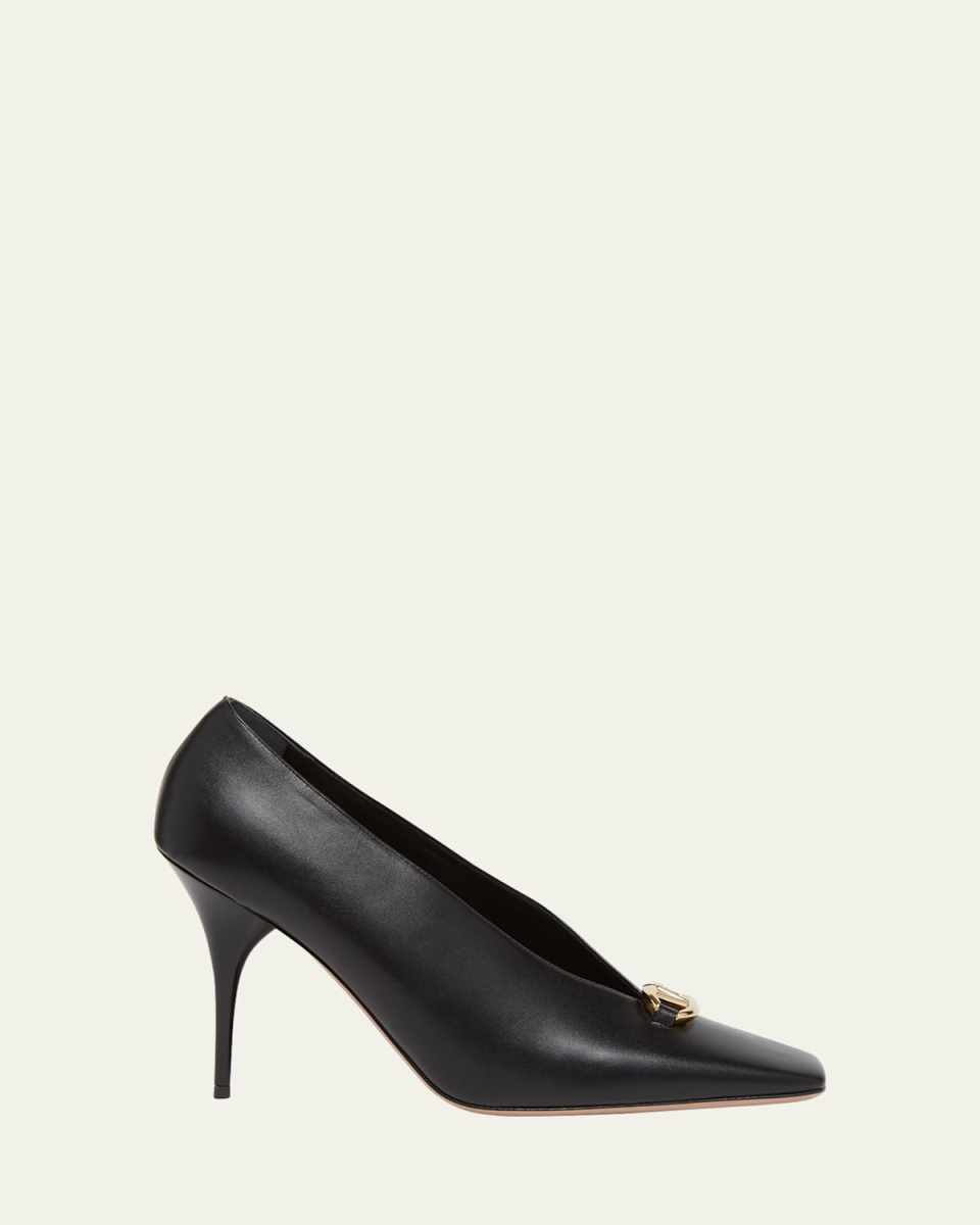 VLogo Studio Leather Medallion Pumps