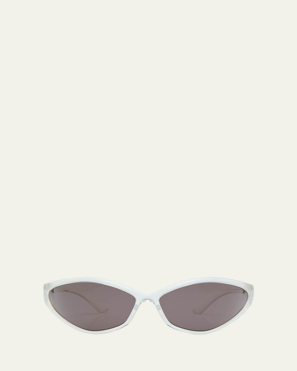 90s Oval Iridescent Injected Nylon Wrap Sunglasses