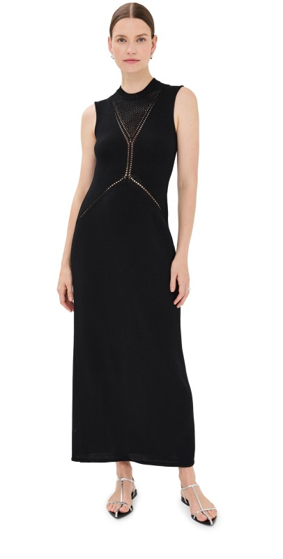 Jil Sander Crew Neck Sleeveless Dress Black