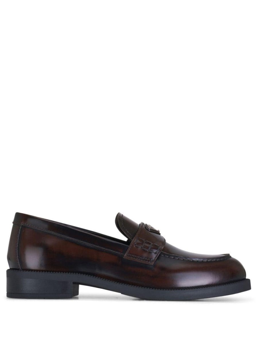 enamel triangle-logo loafers