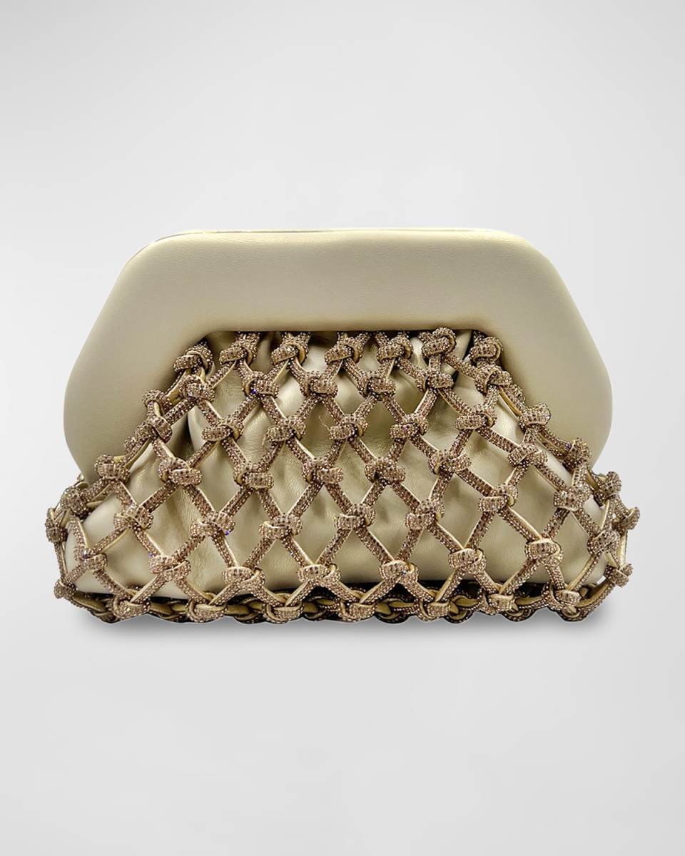 Tia Knot Strass Vegan Fabric Clutch Bag