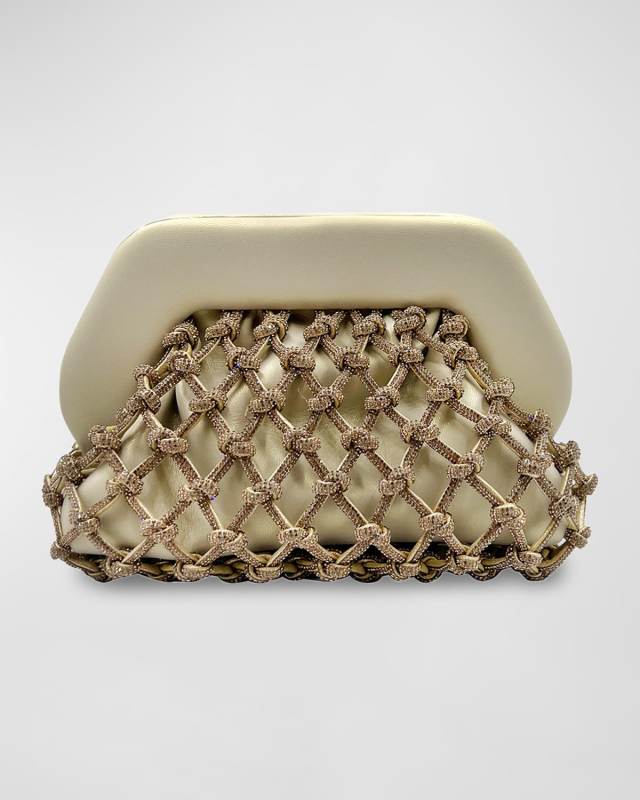 Tia Knot Strass Vegan Fabric Clutch Bag