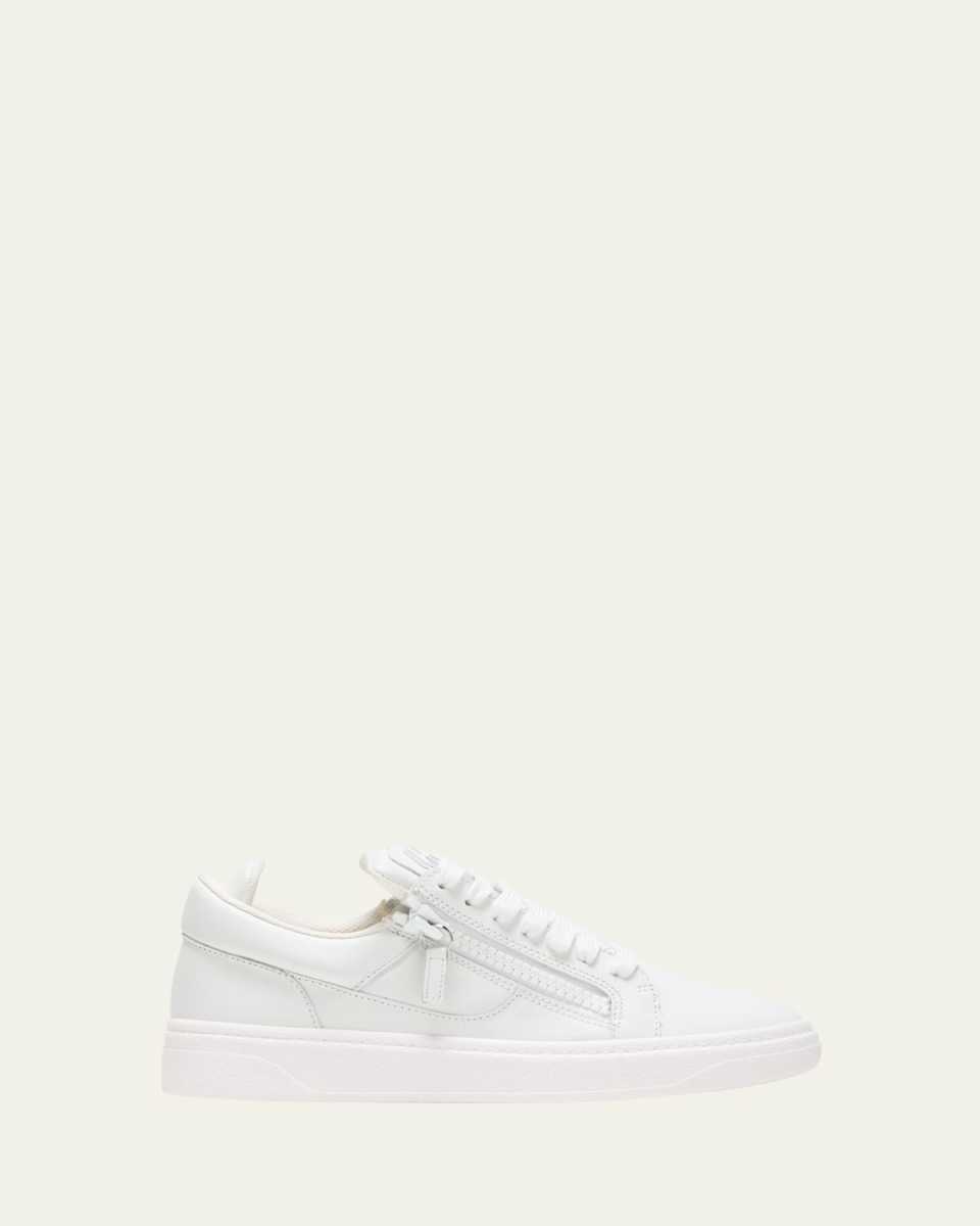 Leather Dual-Zip Tonal Sneakers