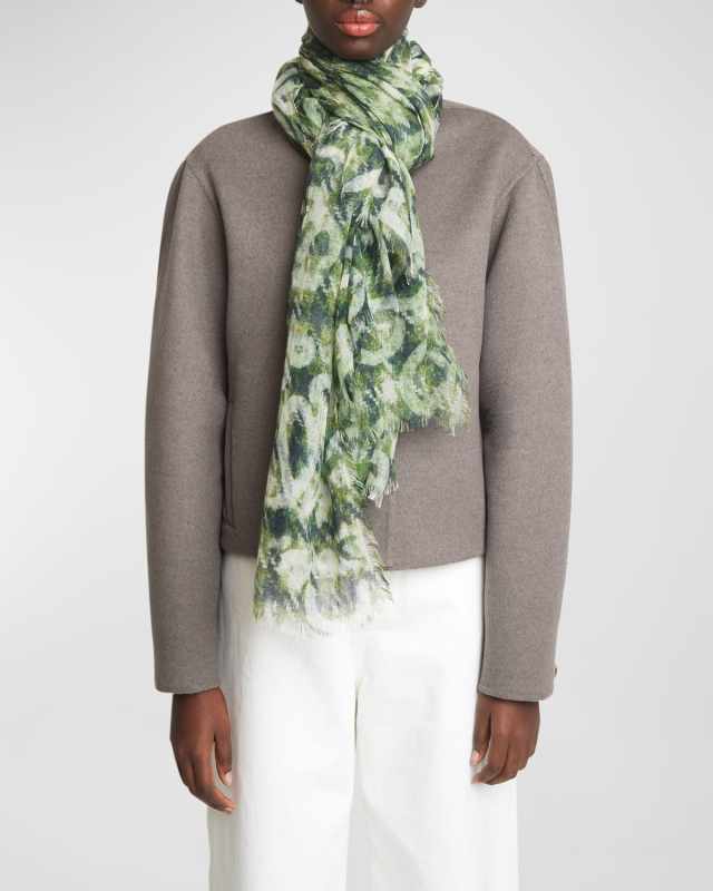 Anagram Patterned Cashmere & Silk Shawl