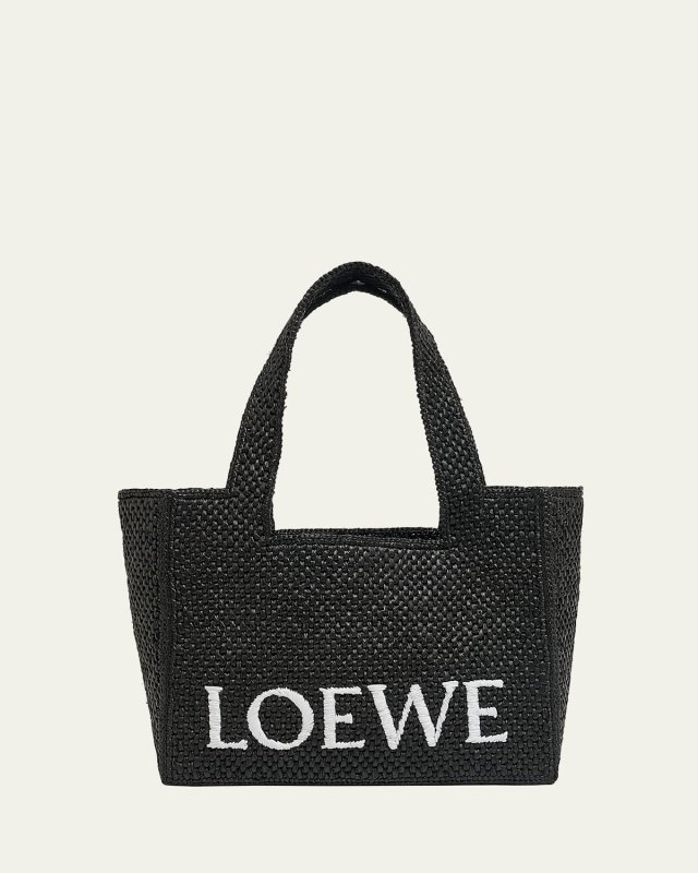 x Paula's Ibiza Logo Medium Tote Bag in Raffia