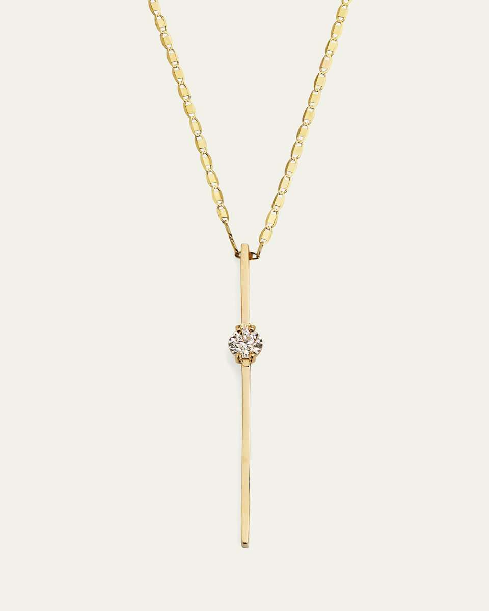 Solo Linear Diamond Bar Pendant Necklace