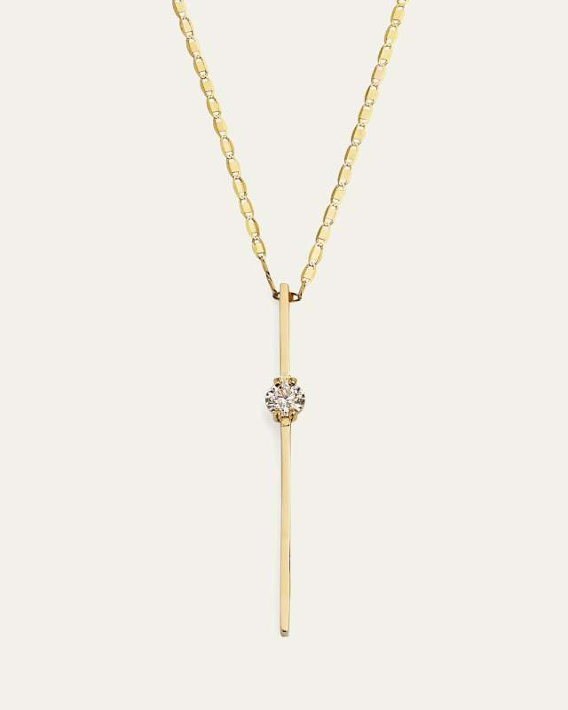 Solo Linear Diamond Bar Pendant Necklace