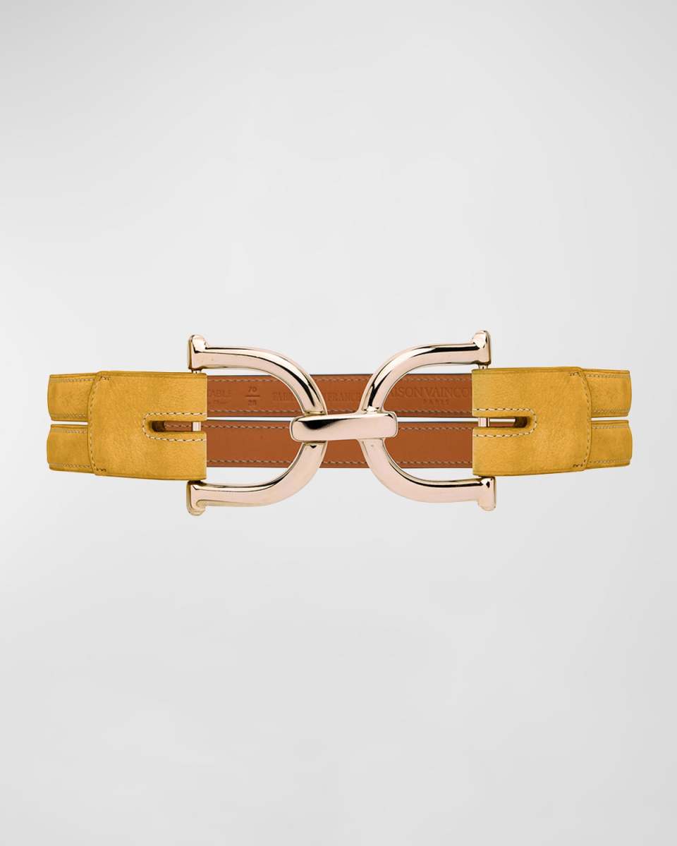 La Curieuse Double Nubuck Buckle Belt