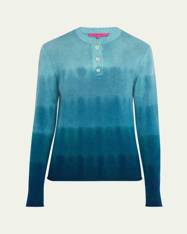Gradient Henley Cashmere Sweater