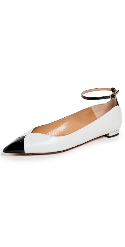 Aquazzura Pinot Ballet Flats White/Black
