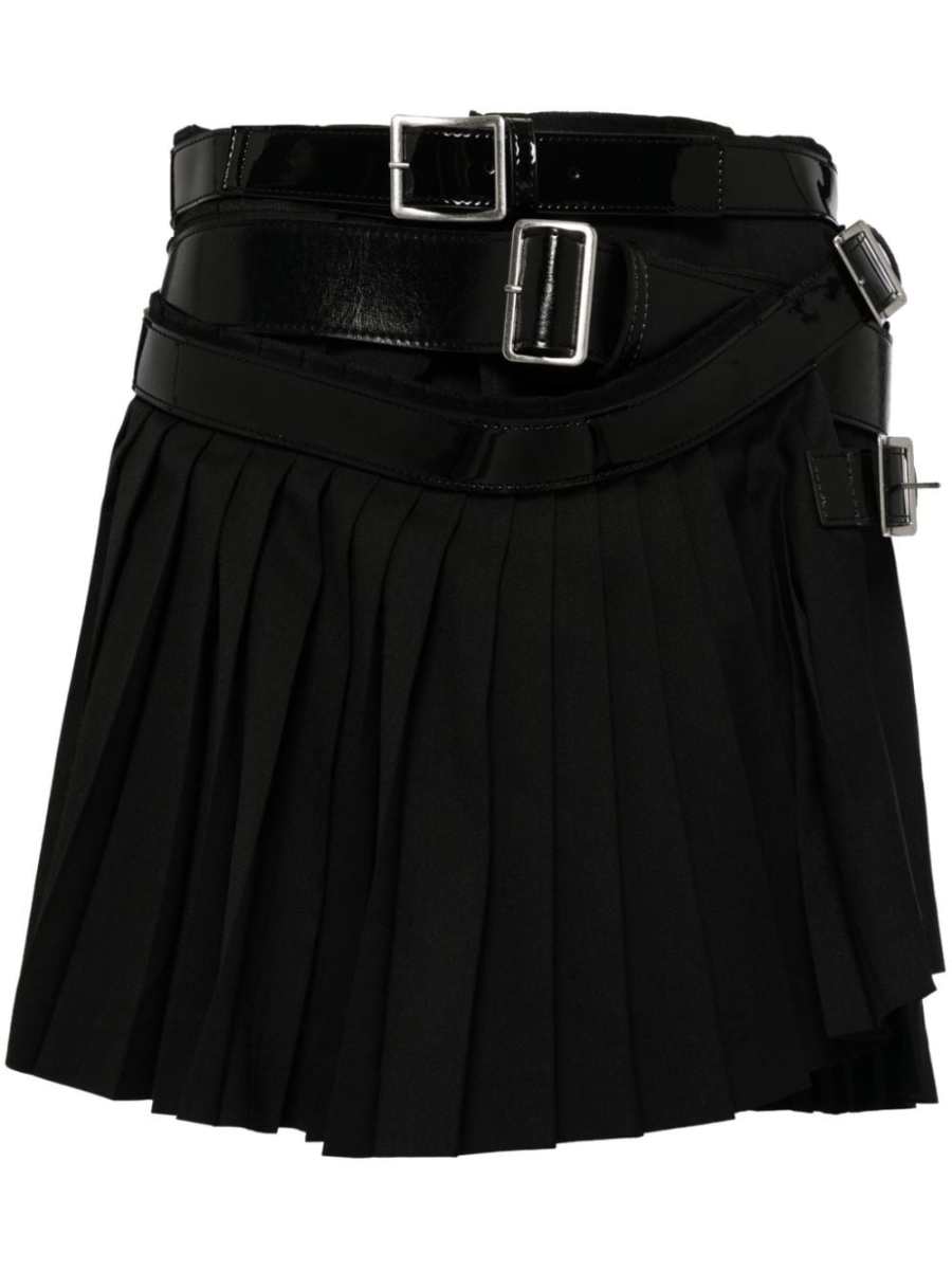 belted mini skirt