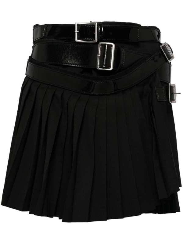 belted mini skirt